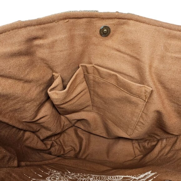 Catchfly Studios Serape Leather Tote Purse Shoulder Bag Southwestern Aztec NWT - Picture 14 of 16